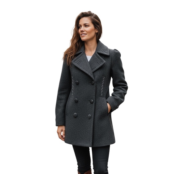 CHRISTIAN DIOR CHARCOAL GREY DOUBLE BREASTED CASHMERE COAT - Picture 6 of 6